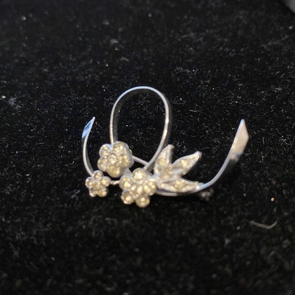 Vintage Wells Sterling with Rhinestone Brooch - Picture 3 of 4